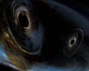 Artist impression of 2 orbiting black holes